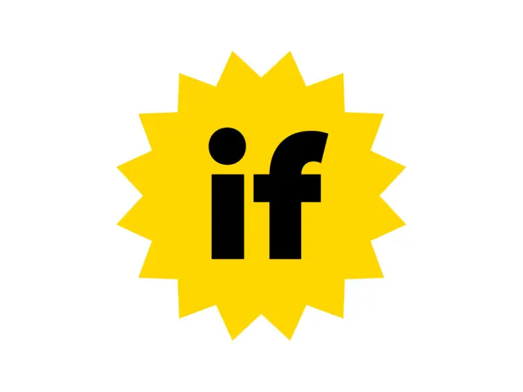 The Ideas Fund logo - the word 'if' at the centre of a Sun like background.